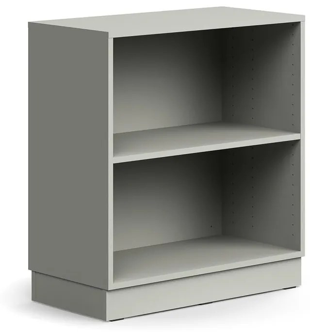 Knižnica QBUS, 1 polica, so soklom, 868x800x400 mm, svetlošedá