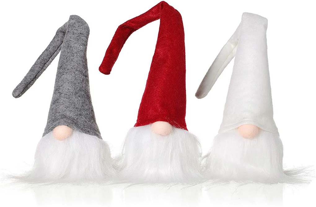 Vianočný LED škriatok 40 cm - šedý