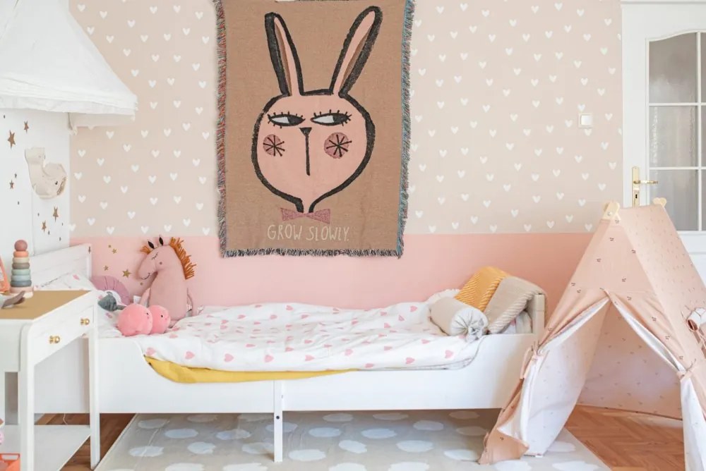 Tapeta srdca béžová 280x50 cm