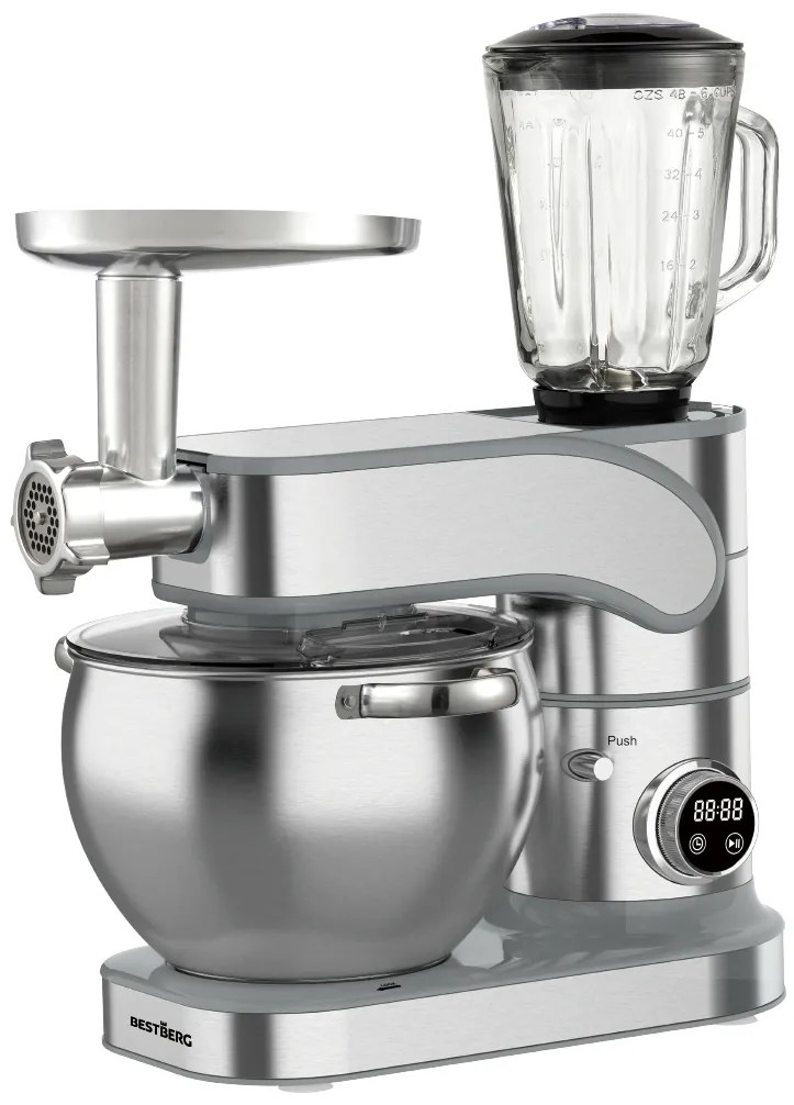 Celokovový kuchynský robot BestBerg BBR-20SG / 2500 W / 10 l / 12 rýchlostí