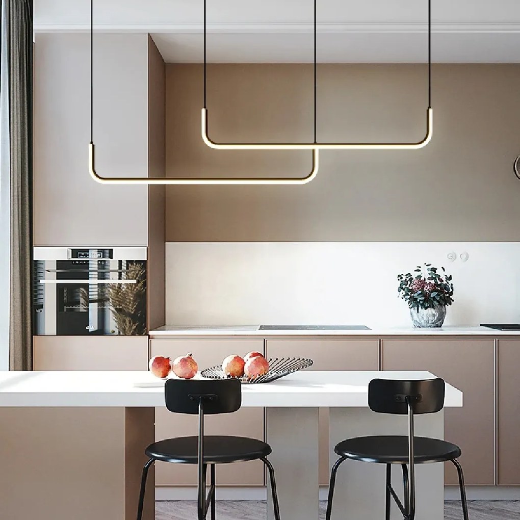 Závesný LED luster APP980-CP čierny/neutrálna biela
