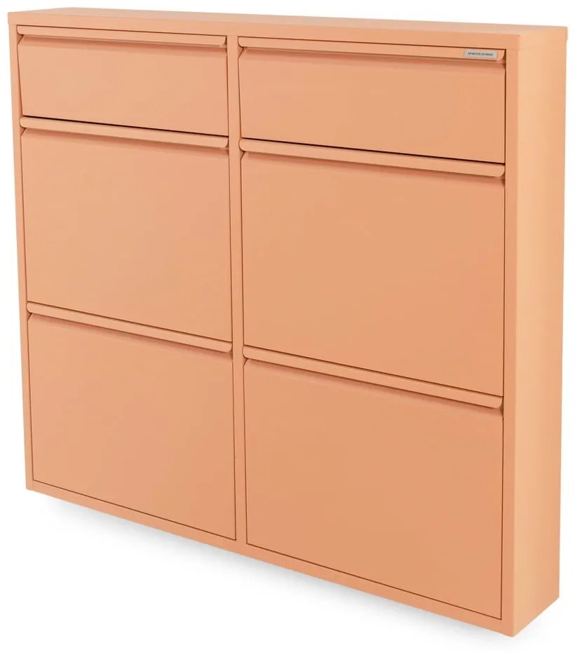 Kovová výklopná skrinka na topánky v lososovej farbe 98x86x15 cm Billy – Spinder Design