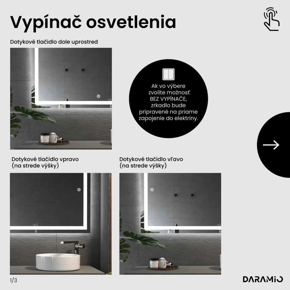 Zrkadlo s LED osvetlením F2