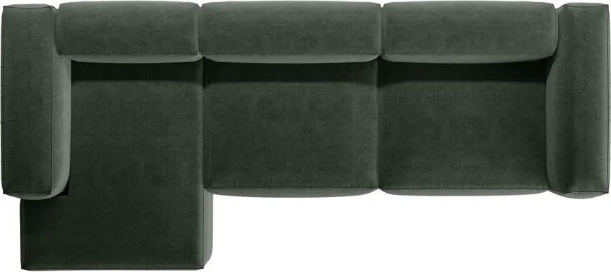Zelená rohová pohovka (ľavý roh/s leňoškou) Bergamo – Cosmopolitan Design