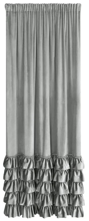 Dekorstudio Luxusný záves CARLI na pásku s volánikmi a trblietavým pásom kryštálov - strieborný Rozmer závesu: 140x250cm