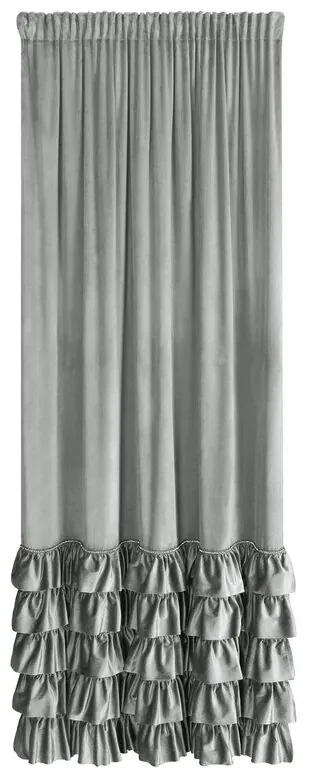 Dekorstudio Luxusný záves CARLI na pásku s volánikmi a trblietavým pásom kryštálov - strieborný Rozmer závesu: 140x270cm
