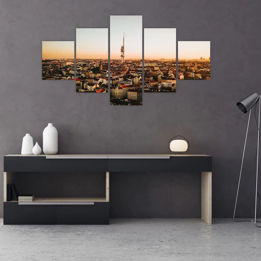 Obraz západu slnka nad Žižkovom (125x70 cm), 40 ďalších rozmerov