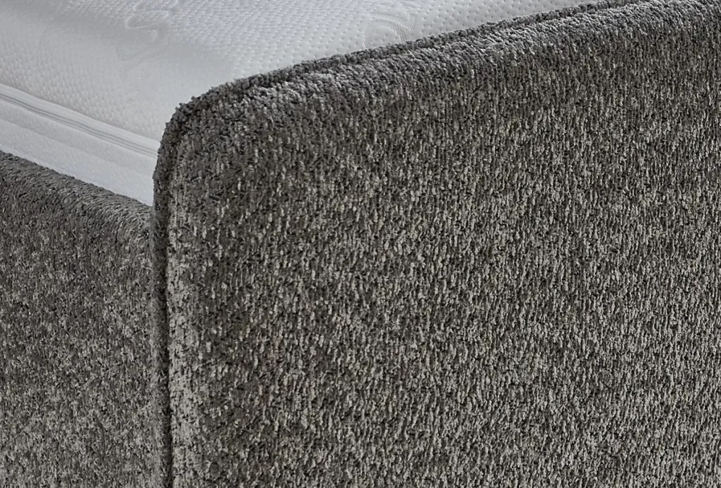 Posteľ Herning 180x200 cm, šedá štruktúrovaná látka