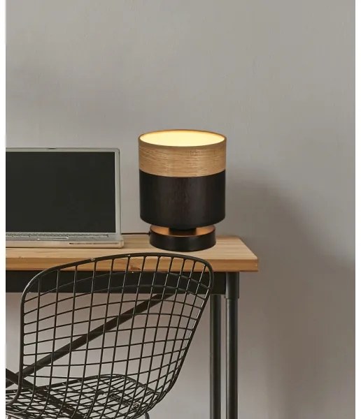 Stolná lampa PORTO 1xE27/60W/230V čierna/hnedá