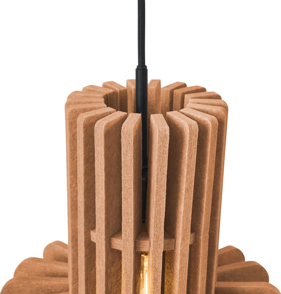 Retro závesná lampa čierna s oranžovou 3-svetlá - Felt