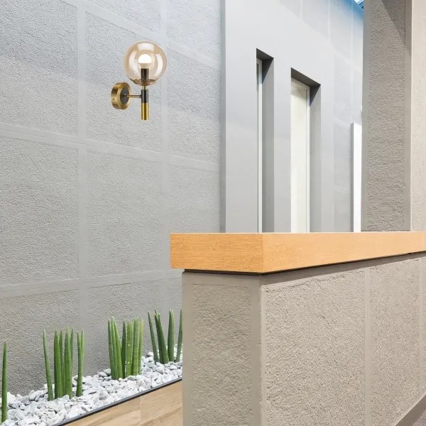 Nástenné svietidlo ROLLO 1xE14/5W/230V zlatá/dymová béžová