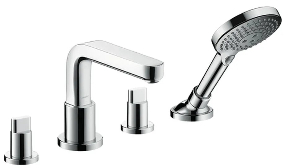 Hansgrohe Metris S, Štvorotvorová vaňová batéria na okraj vane s výtokom 171 mm, chrómová, 31446000