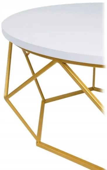 Konferenčný stolík DIAMOND 40x70 cm zlatá/biela