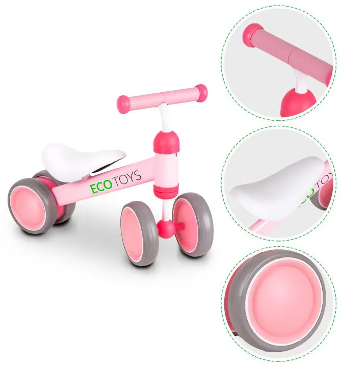 Cvičenie Ružový bicykel Ecotoys mini cross-country