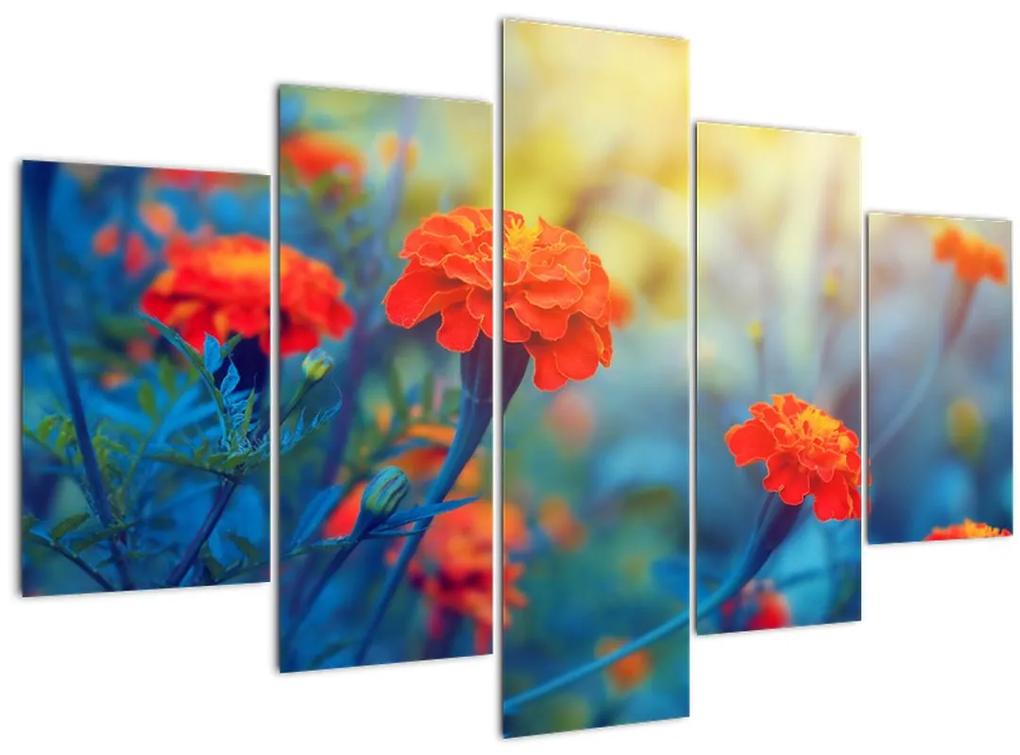 Obraz - Oranžové kvety (150x105 cm)