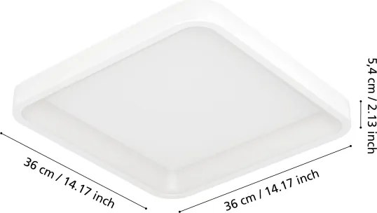Eglo 901913 - LED RGBW stmievateľné stropné svietidlo LORETELLO-Z LED/20W/230V 35x35cm biela