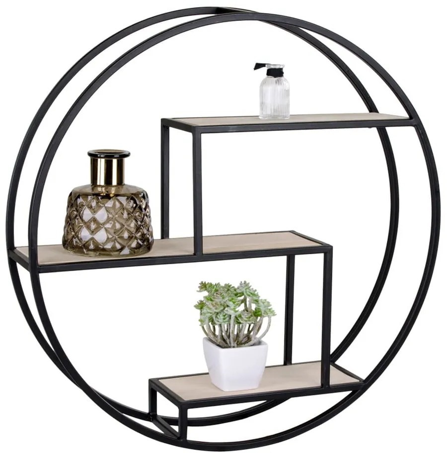 Čierna/v prírodnej farbe poschodová polica z masívu paulownie 62 cm Rotterdam – House Nordic