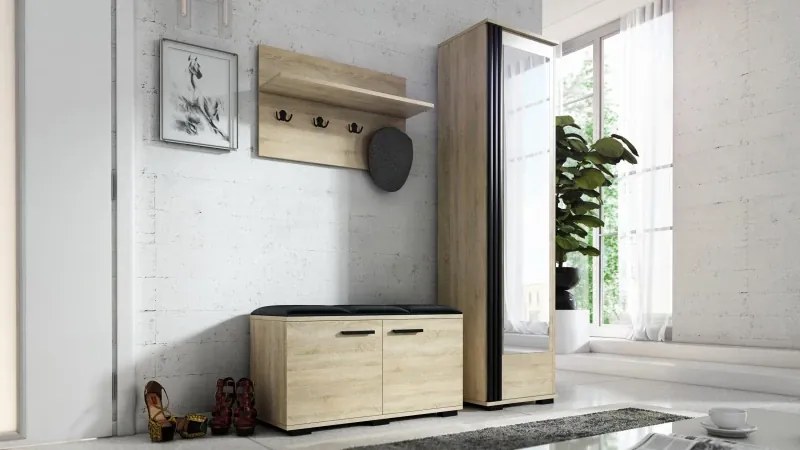 Predsieňová stena PIK2, dub craft zlatý/vešiaková