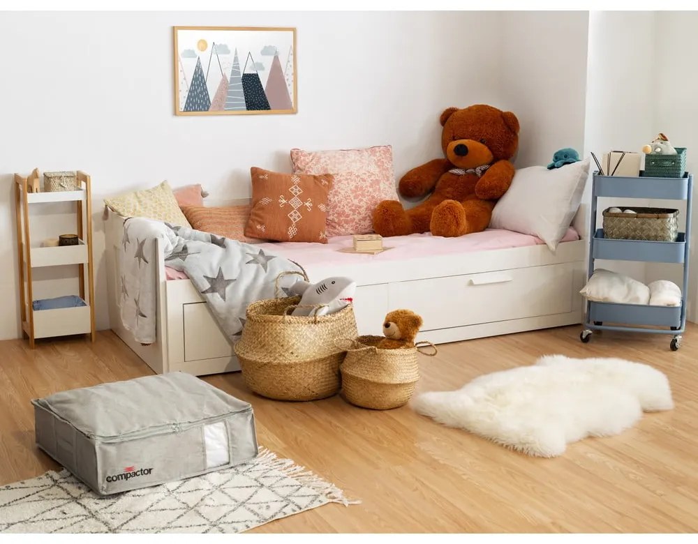 Sivý kompresný úložný box Compactor Oxford, 145 l