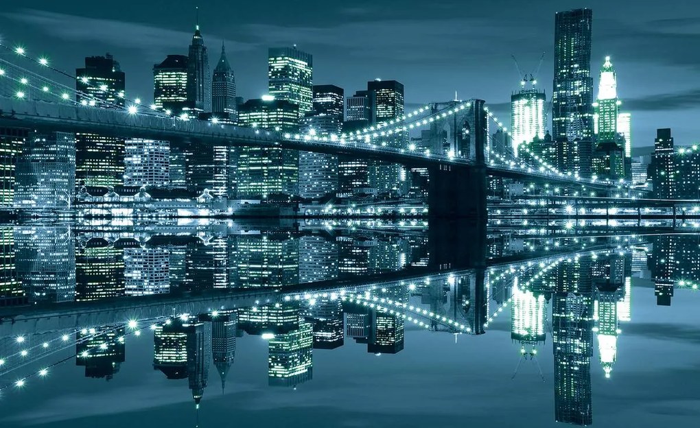 Fototapeta - New York a Brooklynský most (254x184 cm)