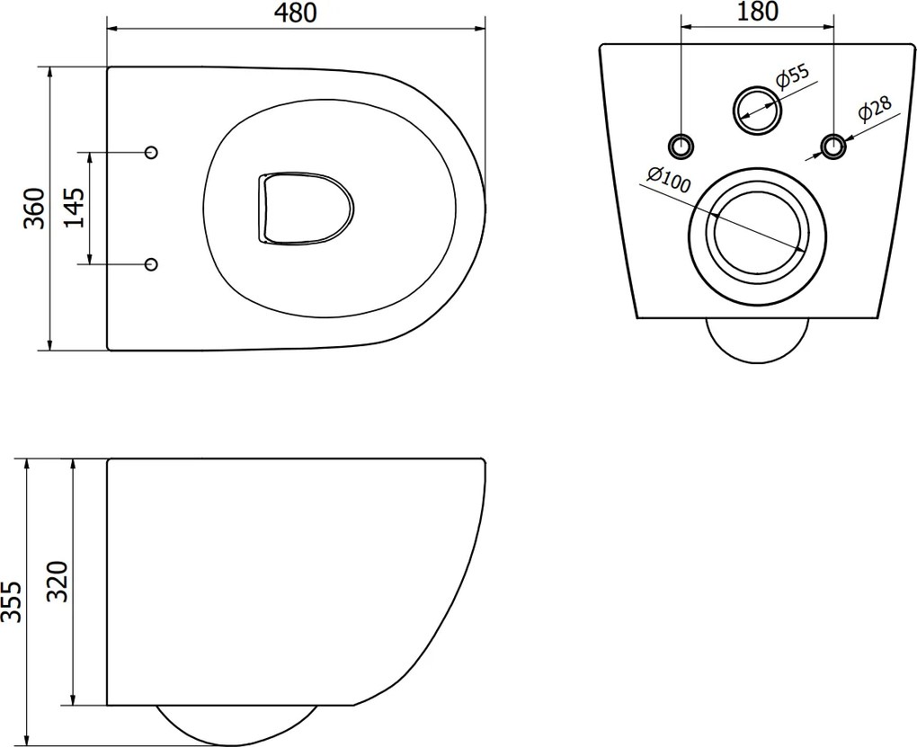 Závesné WC MEXEN LENA RIMLESS - čierne/strieborné šupinové + Duroplast sedátko slim, 30224072