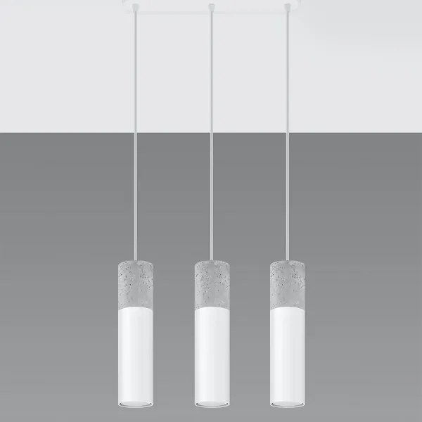 Sollux SL.0649 - Luster na lanku BORGIO 3xGU10/40W/230V betón/kov biela