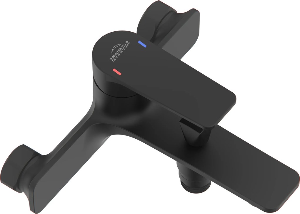 Invena Rikia, nástenná vaňová batéria, čierna matná, INV-BW-24-104-A