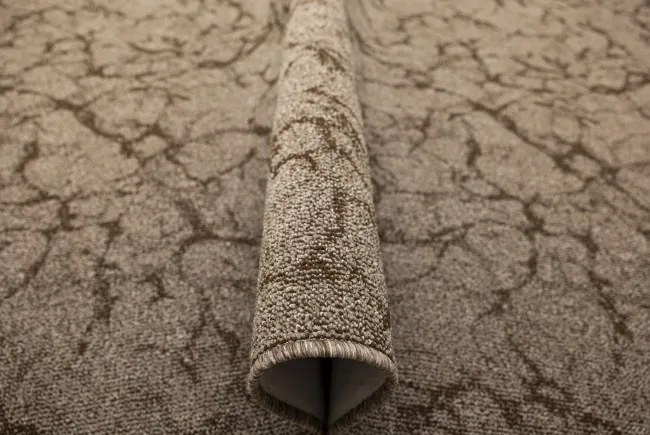 Metrážny koberec Marble 90 mramor, hnedý / béžový
