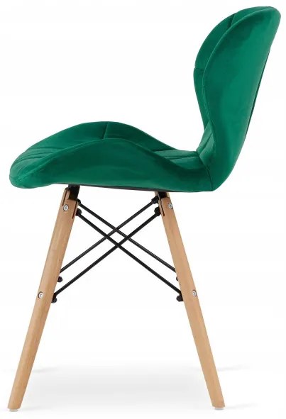 Jedálenský stôl TODI biely 60 cm s dvoma stoličkami LAGO zelené