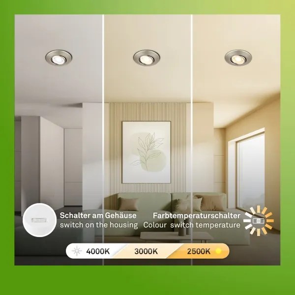 Briloner 7587032-SADA 3xLED kúpeľňové podhľadové svietidlo KLIRA 1xLED/4,9W/230V IP23 chróm