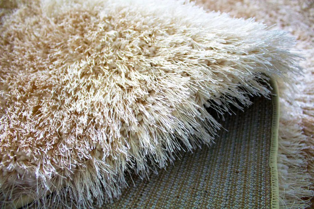 Shaggy koberec Seven Soft 7901 béžový obdĺžnikový 70mm vlas Rozmer: 80x150 cm