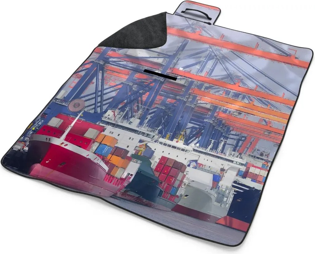 Sablio Plážová deka Lode v prístave: 200x140 cm