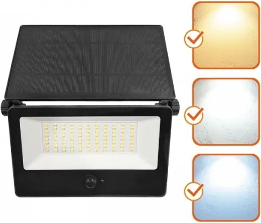 LED solárny reflektor so senzorom NCS G2 LED/30W/3,7V 3000/4000/6500K IP54 5200 mAh