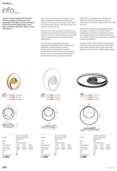 Redo 01-4362 - LED stmievateľný závesný luster na lanku TORSION LED/40W/230V čierny