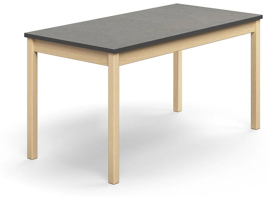 Stôl DECIBEL, 1400x700x720 mm, linoleum - tmavošedá, breza