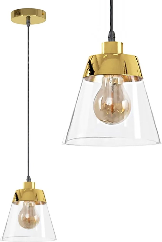 Toolight - Stropné svietidlo E27 60W APP895-1CP, zlatá, OSW-07022