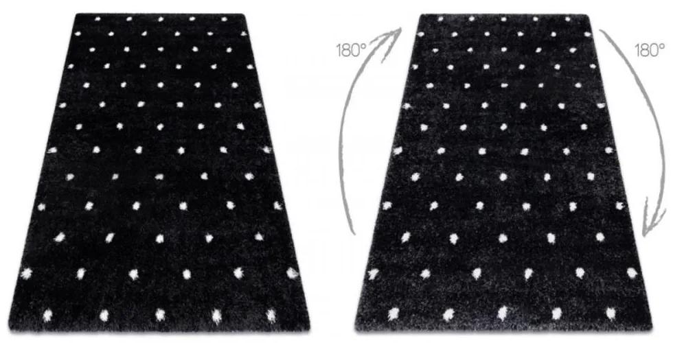 Kusový koberec shaggy Dots antracitový 200x290cm