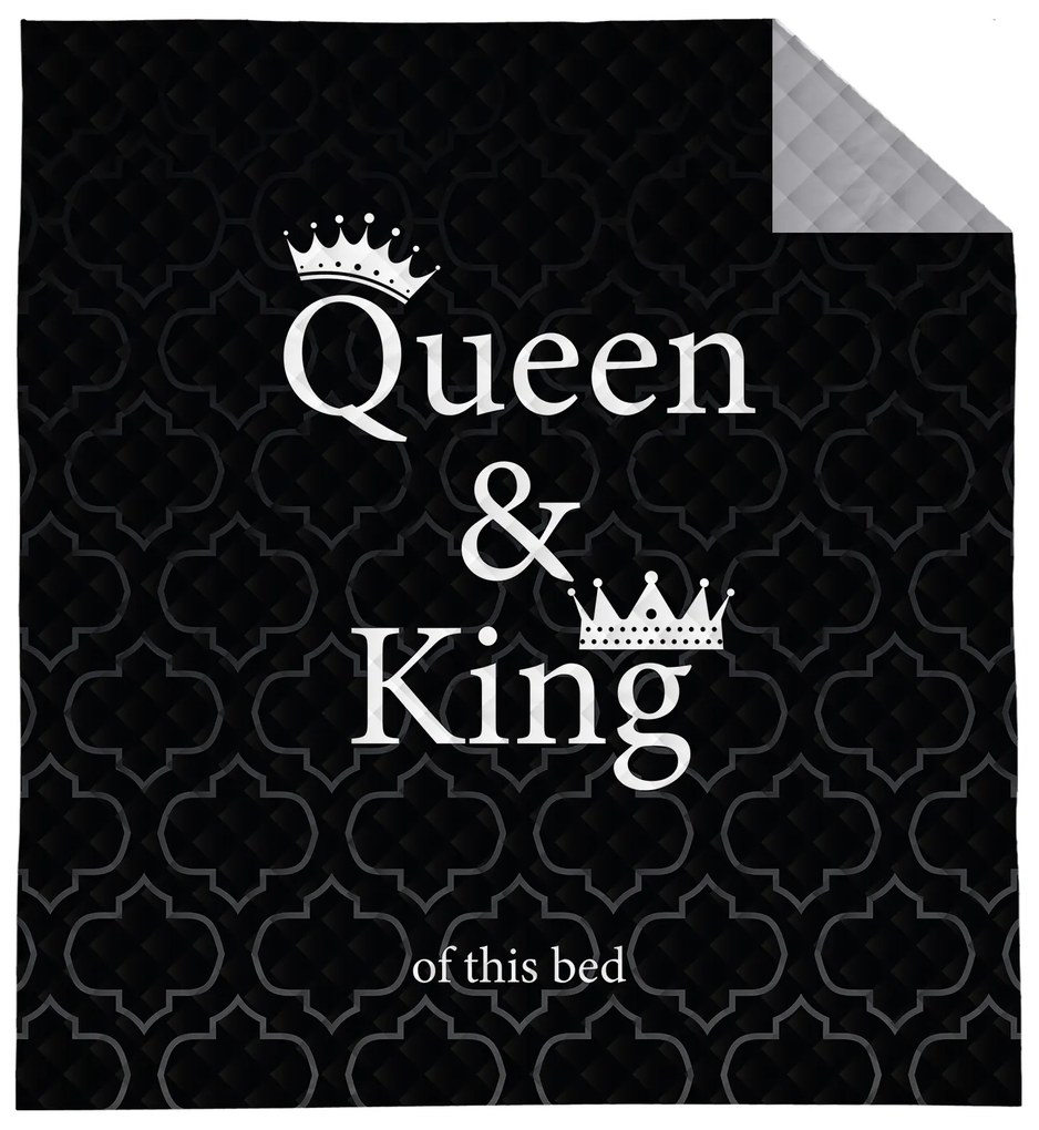 Detexpol Luxusný prehoz na posteľ 220x240 cm - Queen a King black