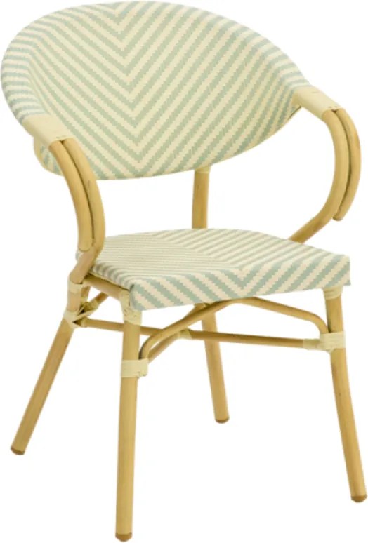 VENUS záhradná stolička s podrúčkami light green