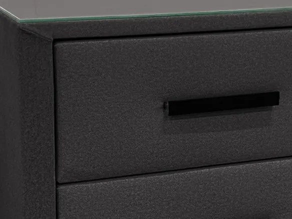 Nočný stolík s 2 zásuvkami Joy, grafitovo šedá látka