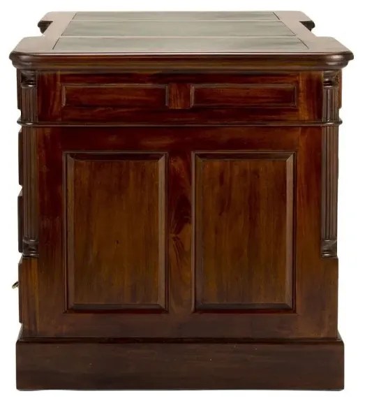 furniture-nabytek.cz - Masívny písací stôl Cambridge z mahagónu, lakovaný, zelená koža – 160×80×80 cm