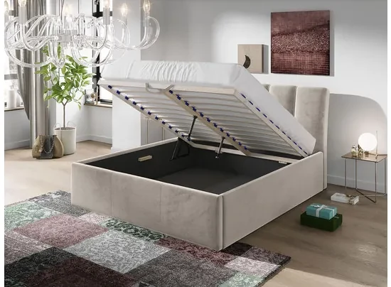 Čalúnená posteľ s úložným priestorom Milo (160x200) (Fresh 01). Vlastná spoľahlivá doprava až k Vám domov. 1059964
