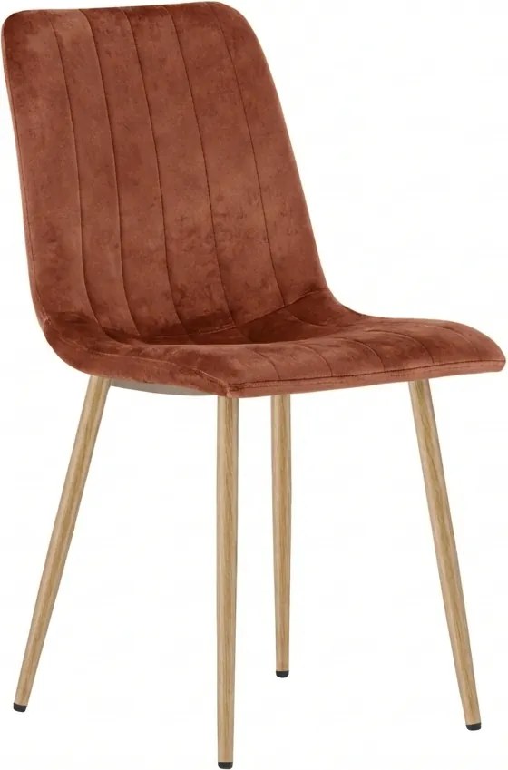 Gaštanovohnedá zamatová stolička LAVA