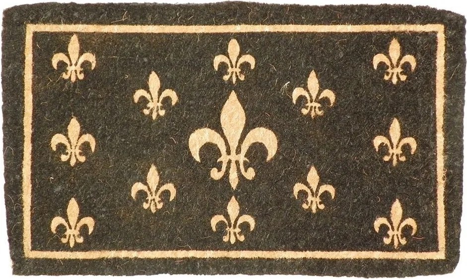 Rohožka z kokosových vlákien Fleur de lis - 75 * 45 * 4cm