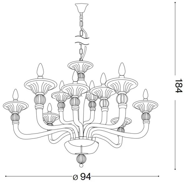 Ideal Lux - Luster na reťazi DANIELI 12xE14/40W/230V pr. 94 cm číra