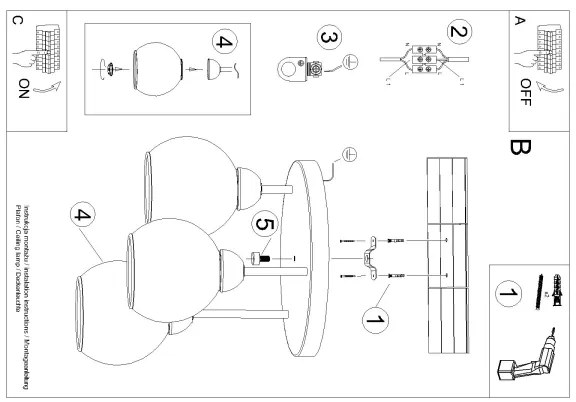 Sollux SL.1140 - Luster na tyči ALINO 3xE27/60W/230V čierna