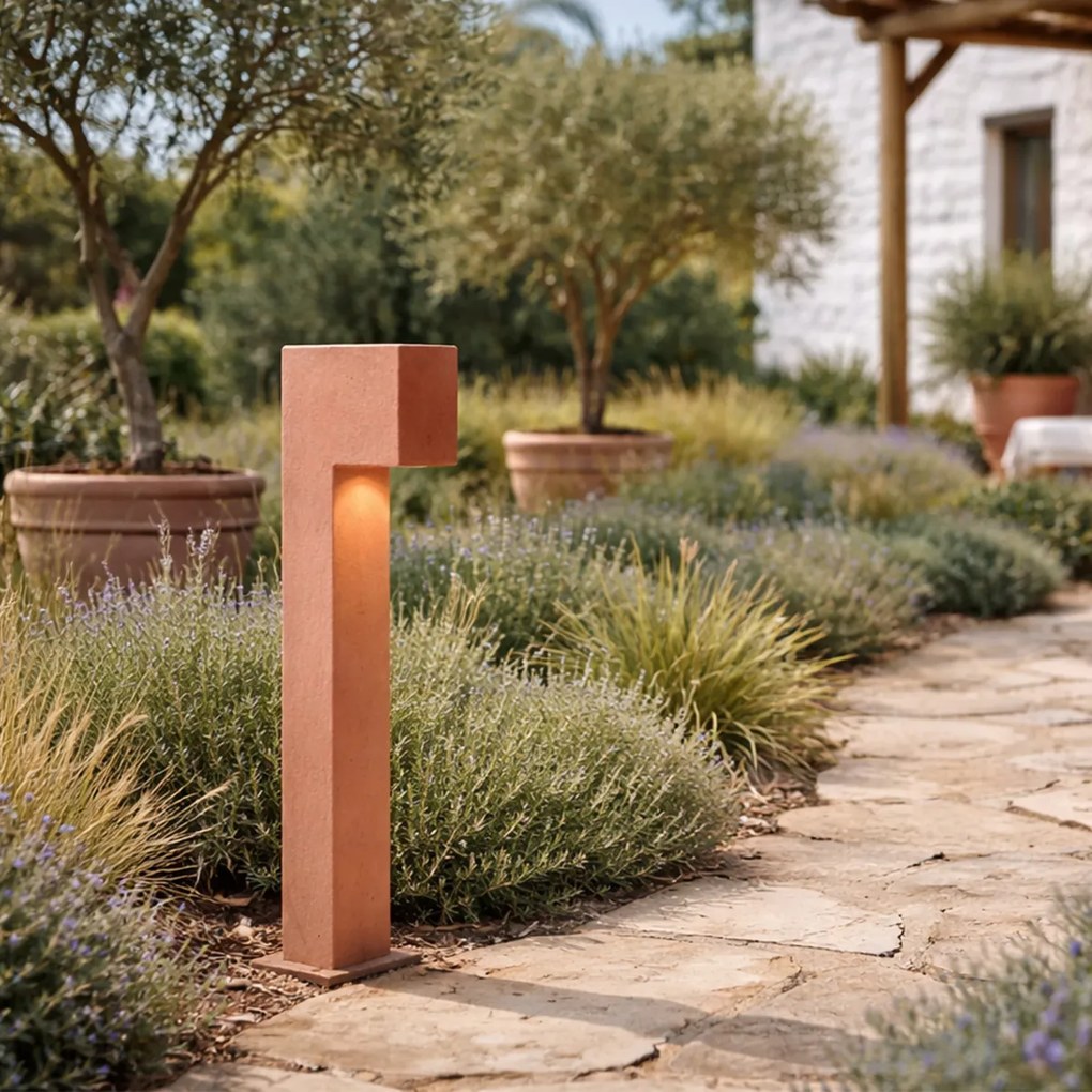 Moderné vonkajšie stĺpikové svietidlo terakota 65 cm IP44 - Pompei