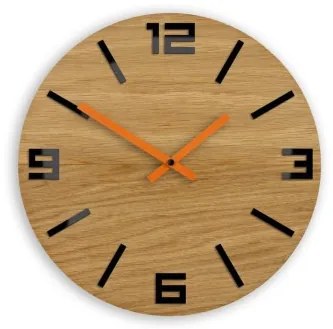 Sammer Hodiny z arabského dreva čiernej a oranžovej farby 33 cm ArabicWoodBlackOrange