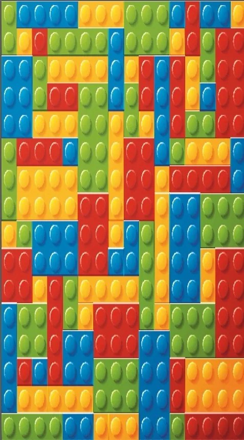 Plážová farebná osuška s motívom lego kociek 100 x 180 cm