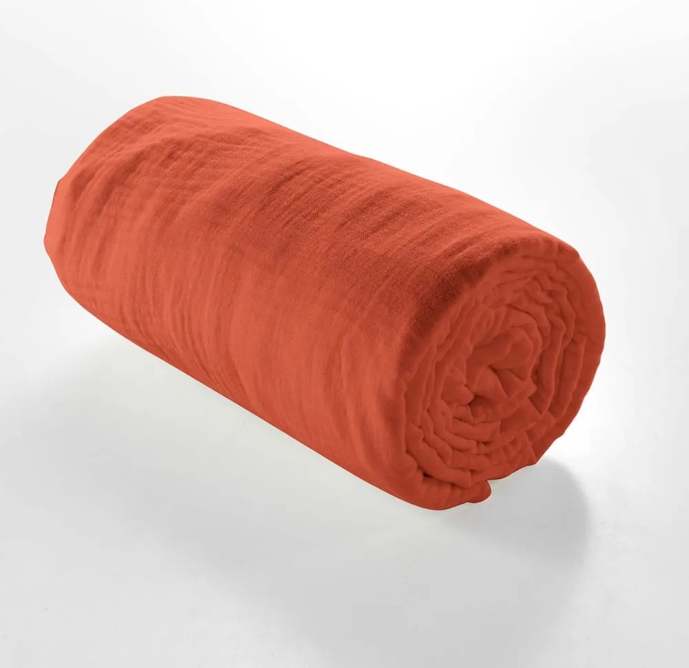 Napínacia mušelínová plachta v tehlovej farbe 140x190 cm Angelia – douceur d'intérieur